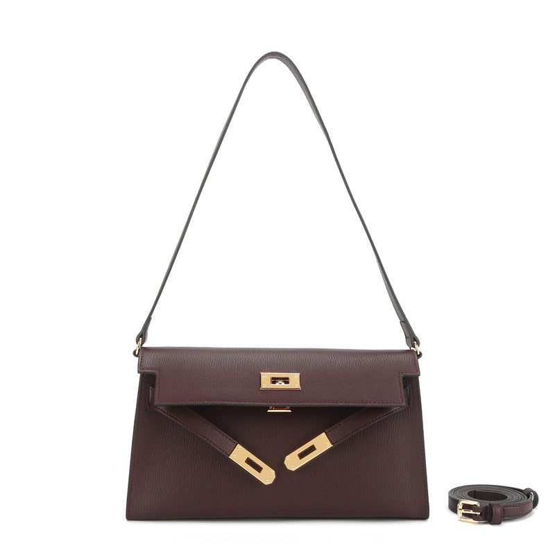 Women's Genuine Leather Kelly Retro High-grade Underarm Crossbody Bags
