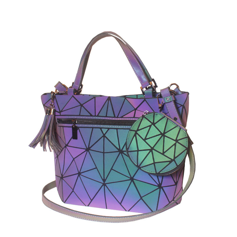 Women's Luminous Female Tassel Pendant Zipper Versatile Shoulder Bags