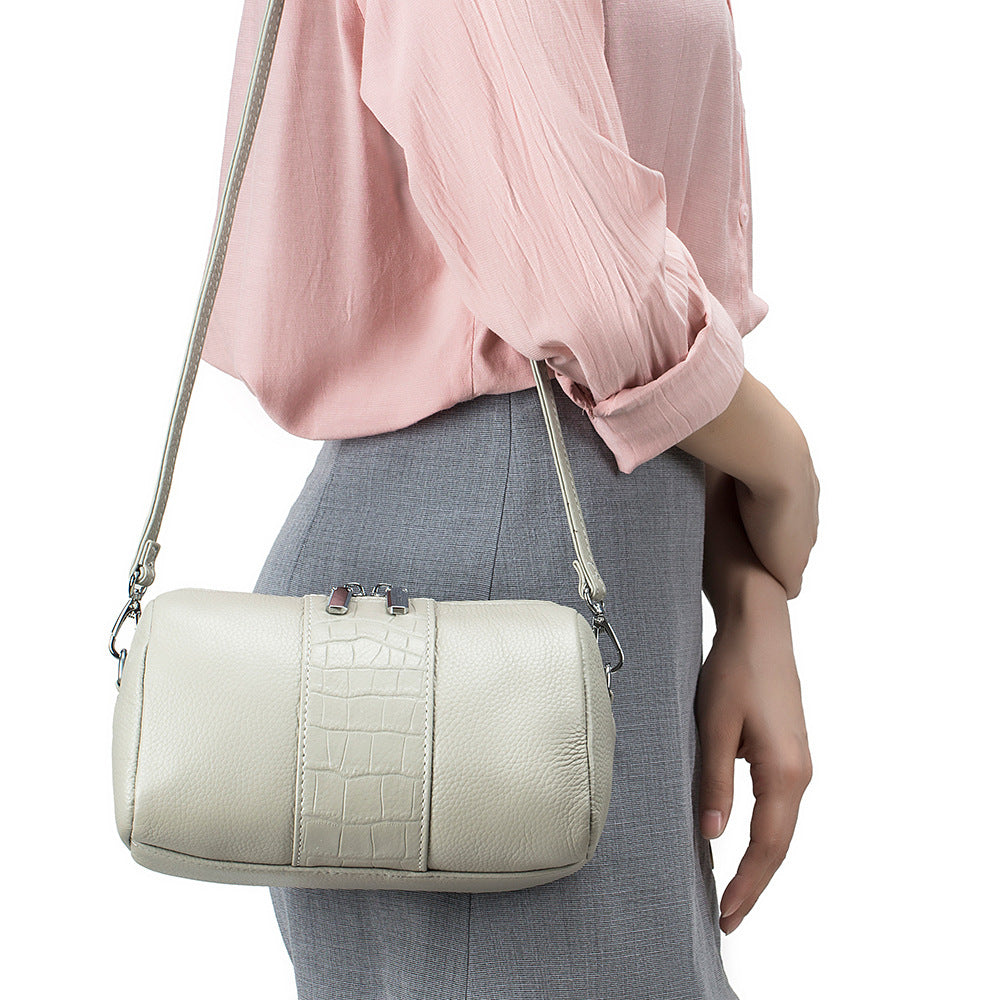 Women's Fashion First Layer Cowhide Boston Niche Bags