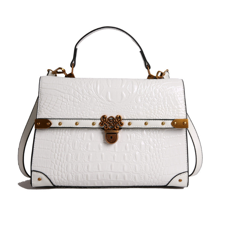 Women's Vintage Crocodile Pattern Large Capacity Bags