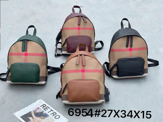 Women's & Men's Trendy Fashion Scottish Canvas Stitching Versatile Backpacks
