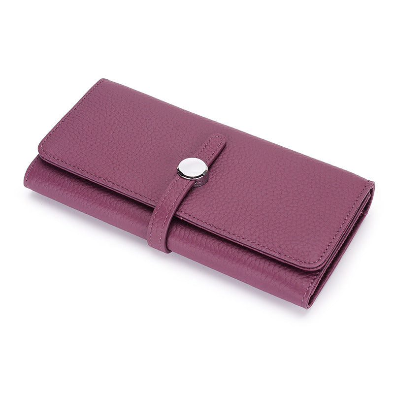 Women's Real Leather Long Large Capacity Pure Purses