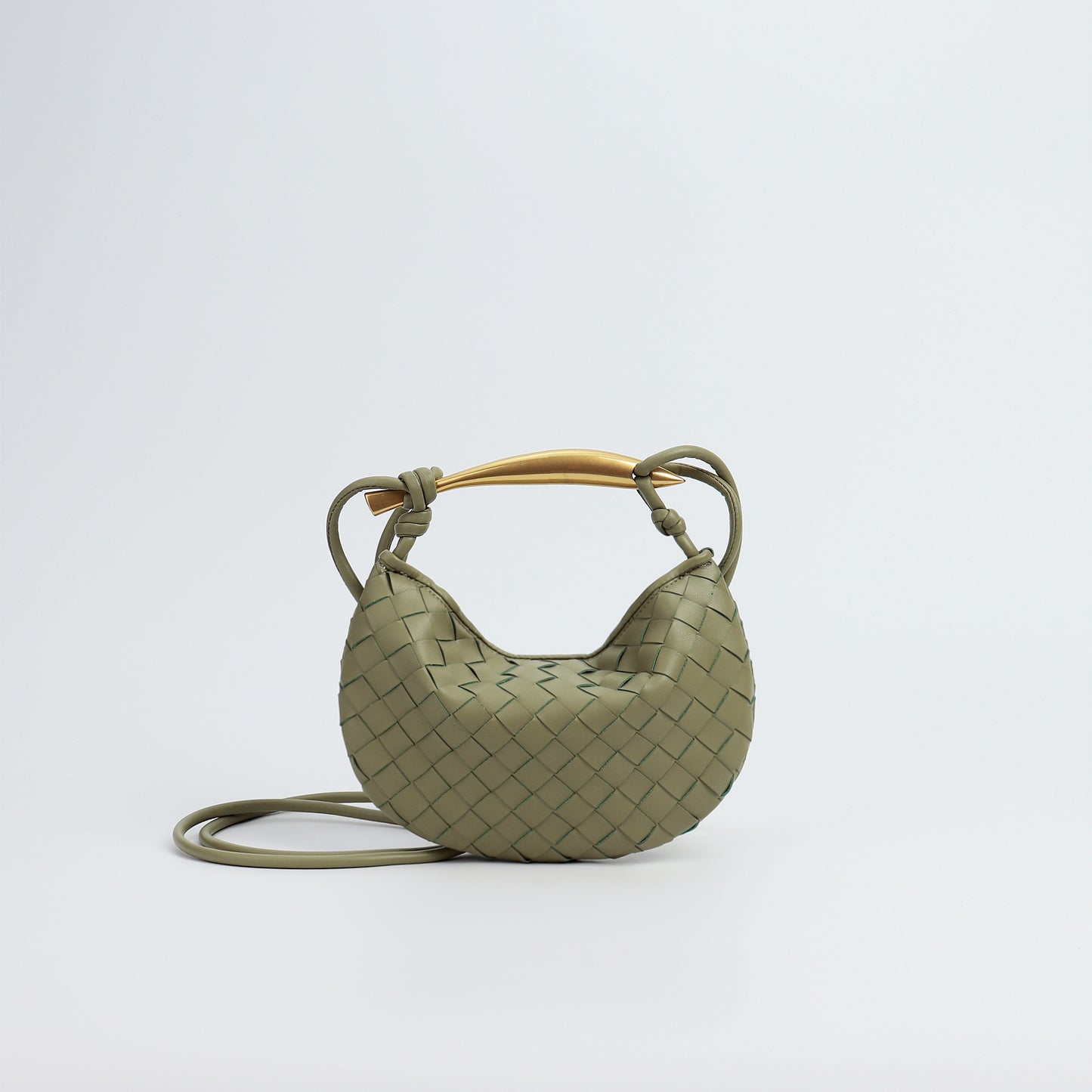 Women's Woven Soft Leather Metal Bing Fashion Handbags