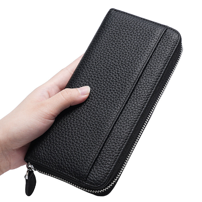 Leather Long Swiping Top Layer Fashion Men's Wallets