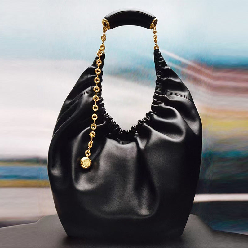 Squeeze High Texture Soft Cowhide Donut Crossbody Bags