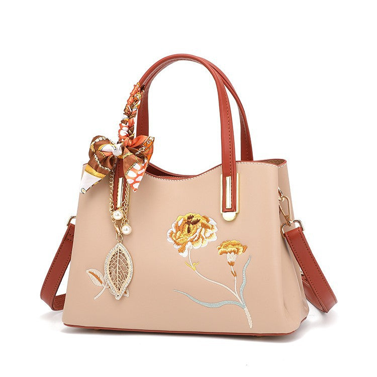 Banquet Portable Chinese Style Embroidery Carnation Advanced Bags