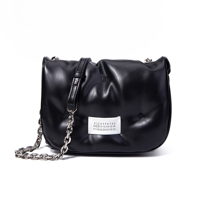 Women's Chain Fashionable Soft Leather Underarm High Shoulder Bags