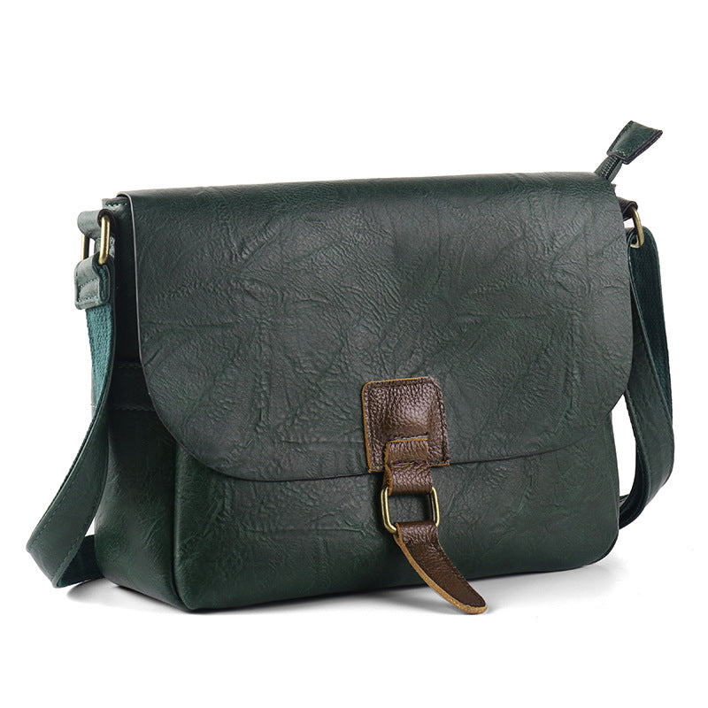 Retro Cow Leather Brown Large Capacity Compartment Bags