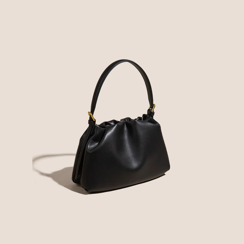 Women's Niche High-grade Portable Fashionable Cowhide Cloud Shoulder Bags