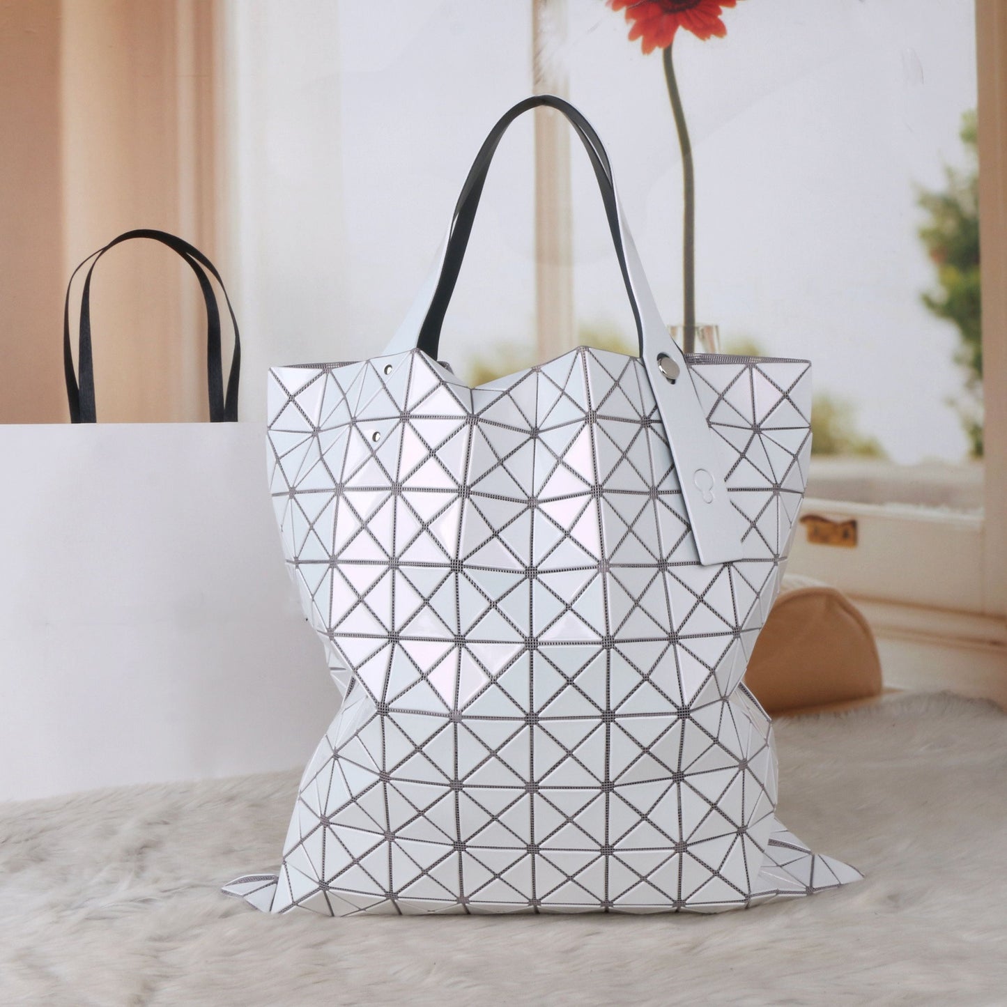 Grid Folding Life Portable Female Large Shoulder Bags