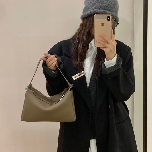 Women's Cowhide Design Boston Pillow Large Capacity Handbags