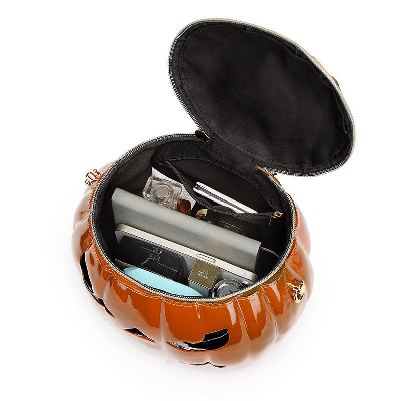 Women's Fashion Halloween Personalized Three-dimensional Pumpkin Head Shoulder Bags