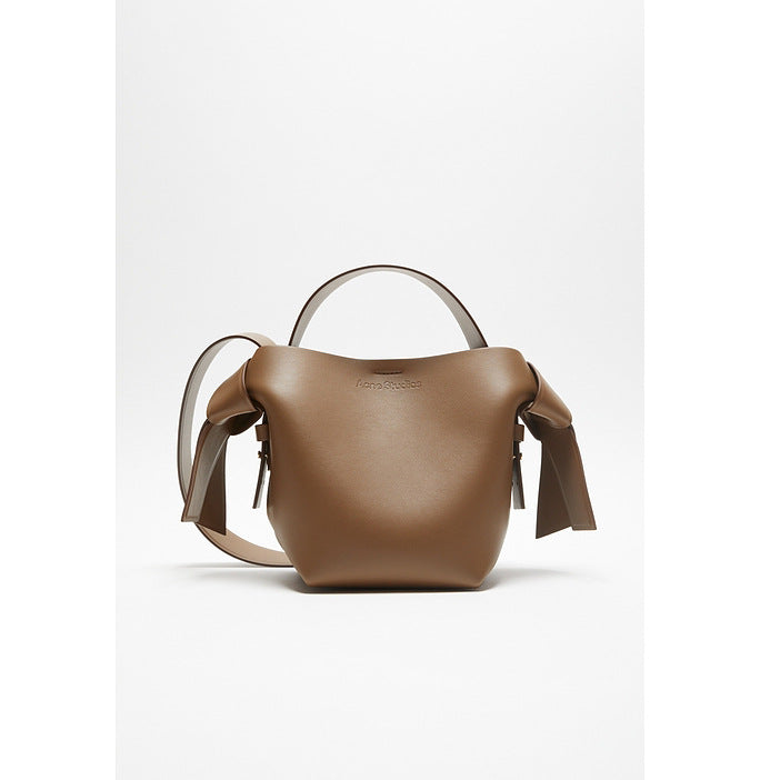 Women's Swedish Niche Genuine Leather Simple Bow Handbags
