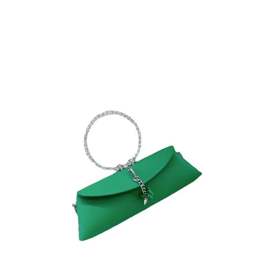 Female Korean Macaron Cross Pattern Rhinestone Shoulder Bags