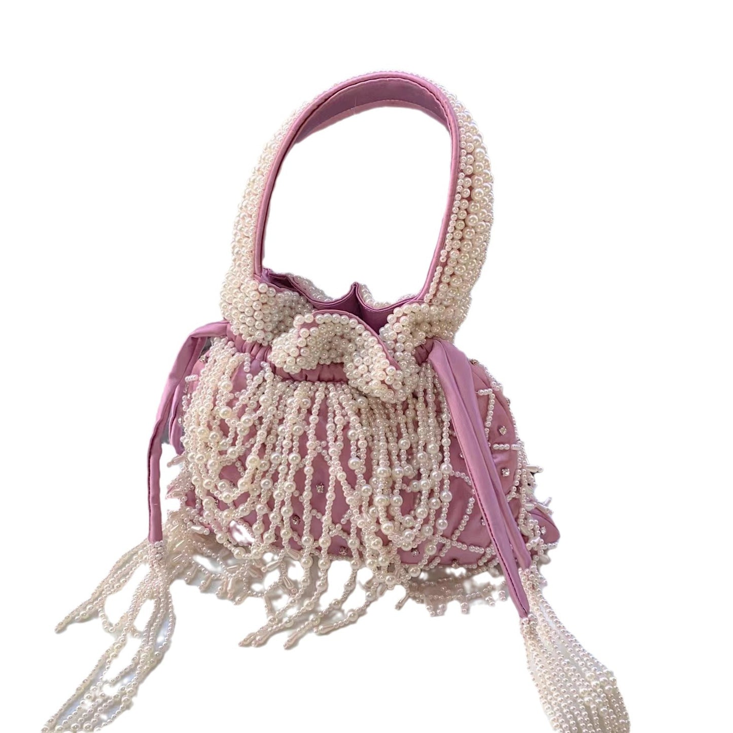 Hand-woven Tassel String Pearl Silk Banquet Handbags