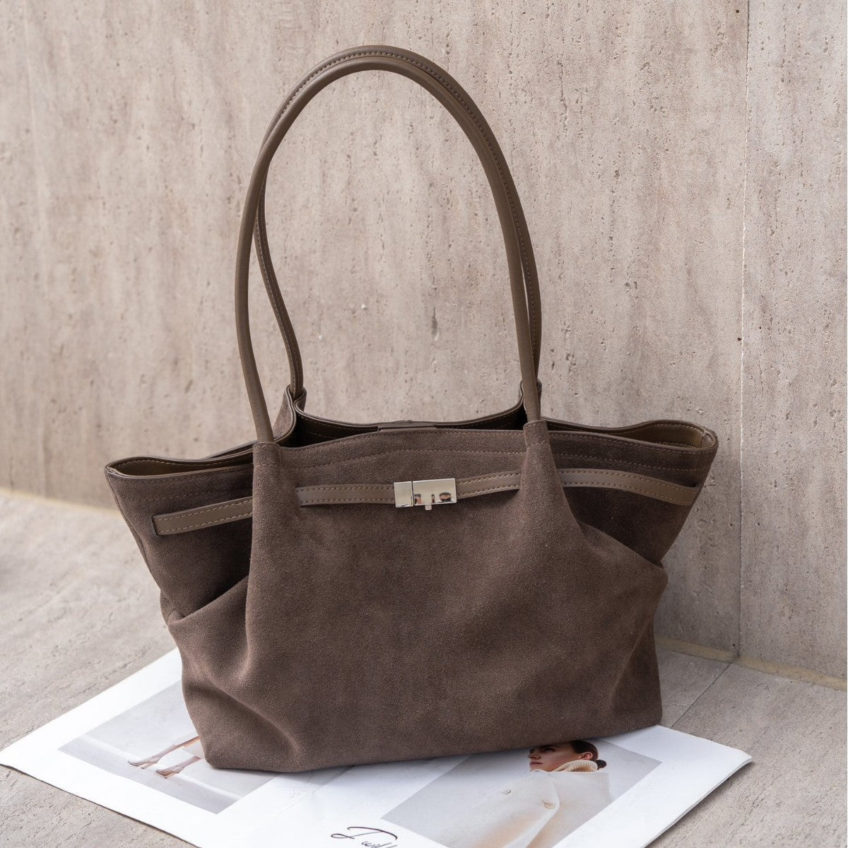 Classy Niche Design Frosted Suede Portable Handbags