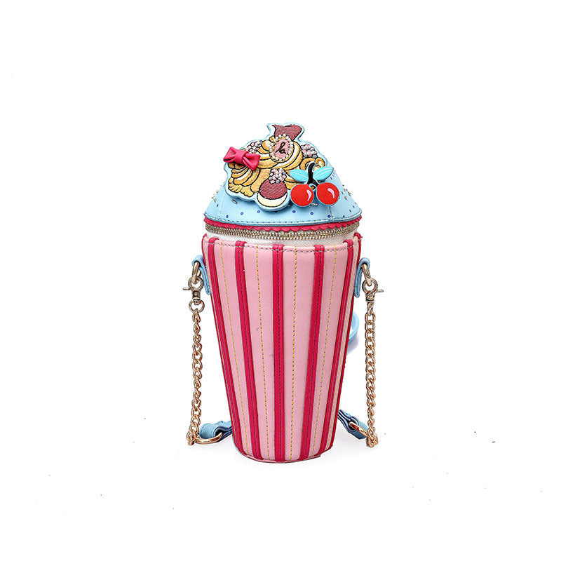 Women's Cute Ice Cream Trendy Striped Korean Shoulder Bags