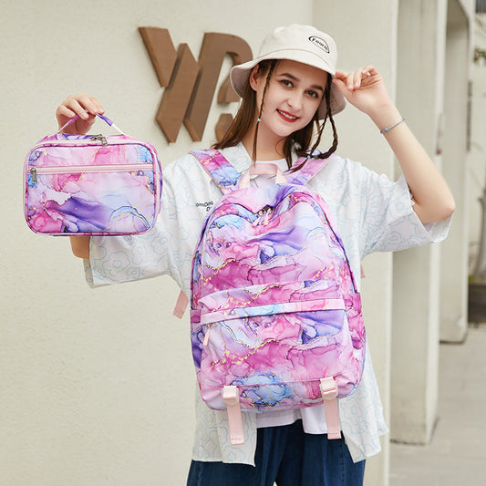 Trendy Two-piece Set Female High Printing Backpacks