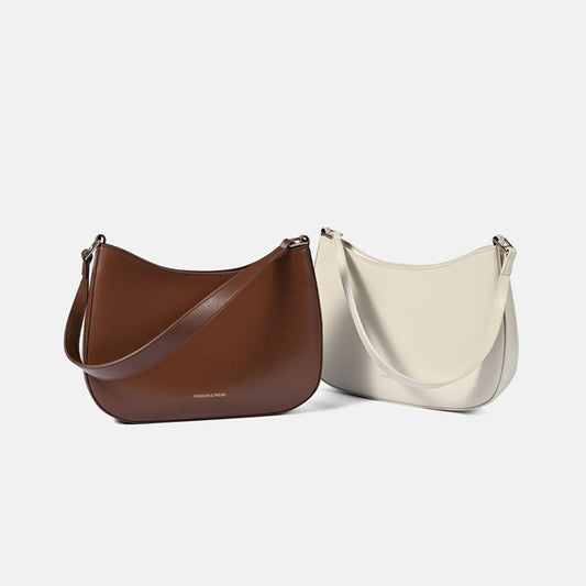 Women's Genuine Leather Underarm High Sense Baguette Armpit Bags