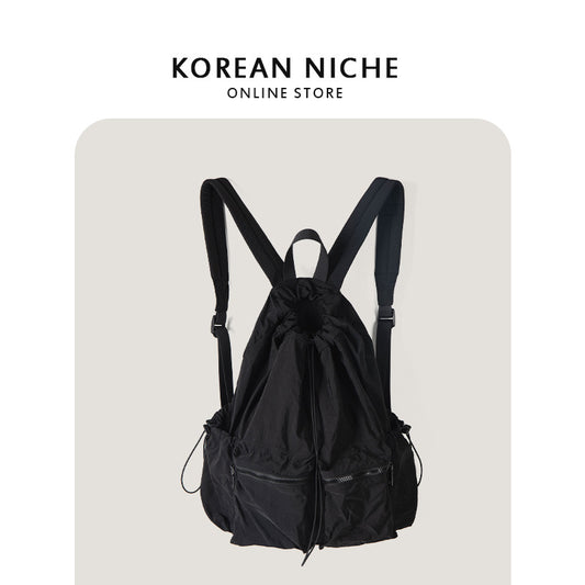 Women's Korean Style Niche Drawstring Leisure Lightweight Backpacks