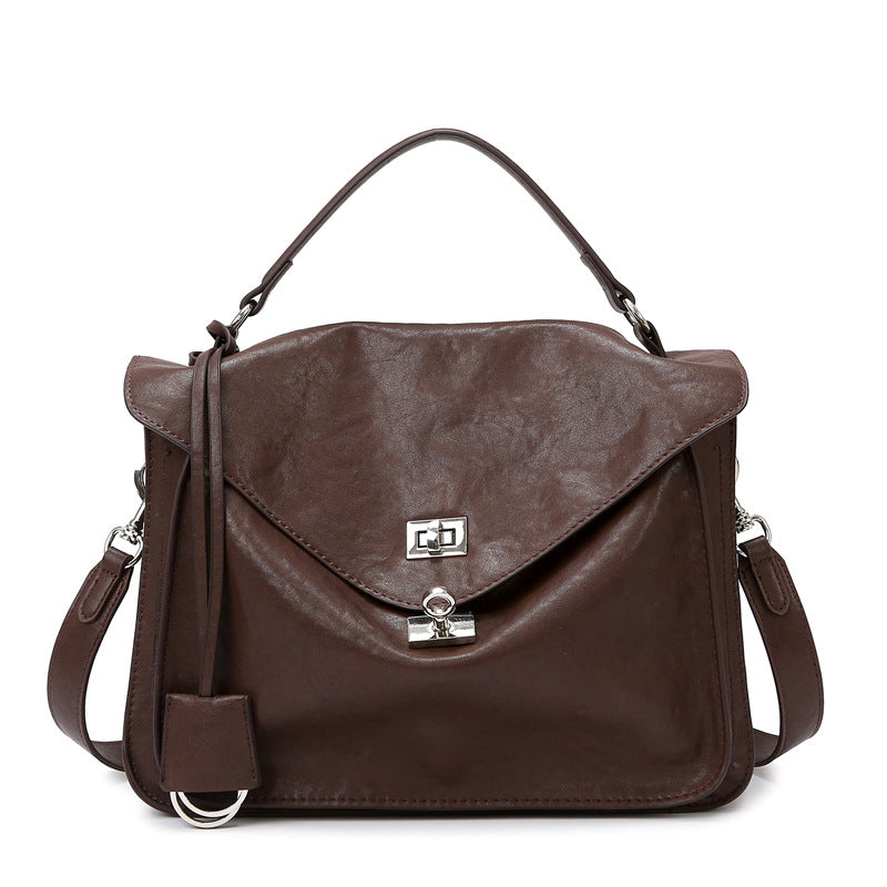Women's Tanned Soft Leather Large Capacity Versatile High Crossbody Bags