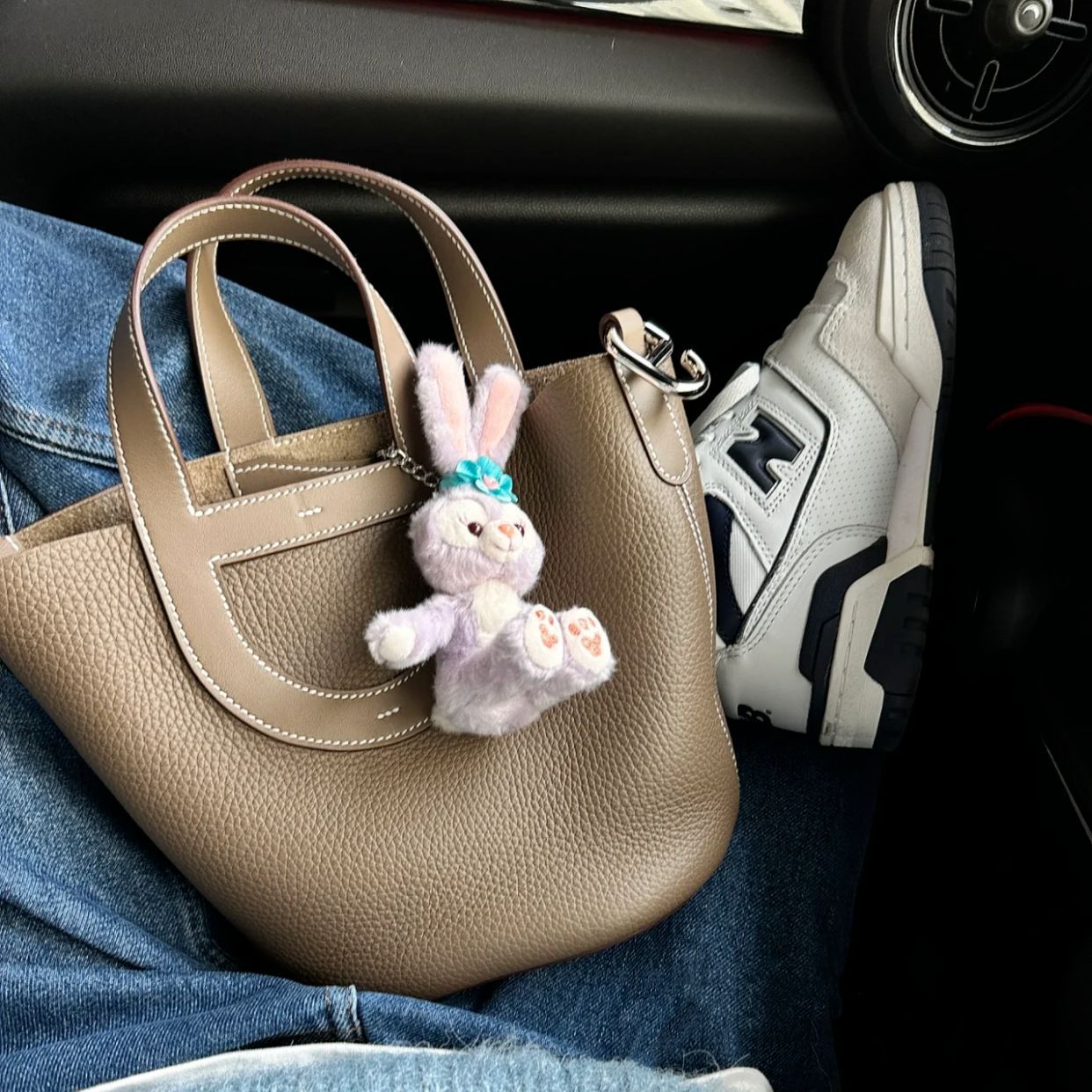 Women's Nose Vegetable Basket First Layer Cowhide Lychee Pattern Large Handbags