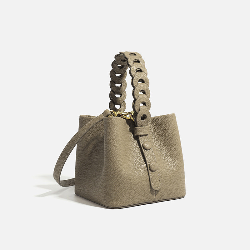 Niche High-grade Food Basket Fashion Woven Shoulder Bags