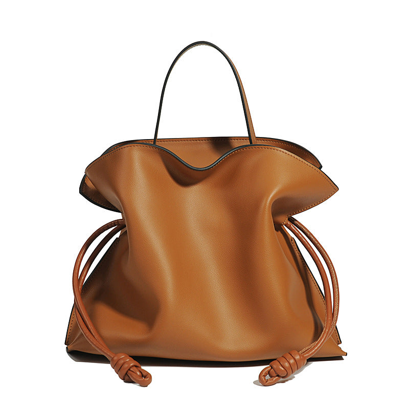 Women's Genuine Leather Soft Cowhide Drawstring Lucky Crossbody Bags