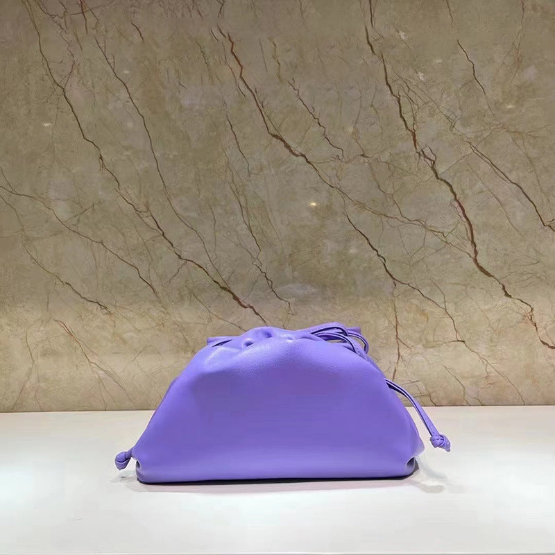 Women's Cow Leather Cloud Pleated Clutch Soft Crossbody Bags