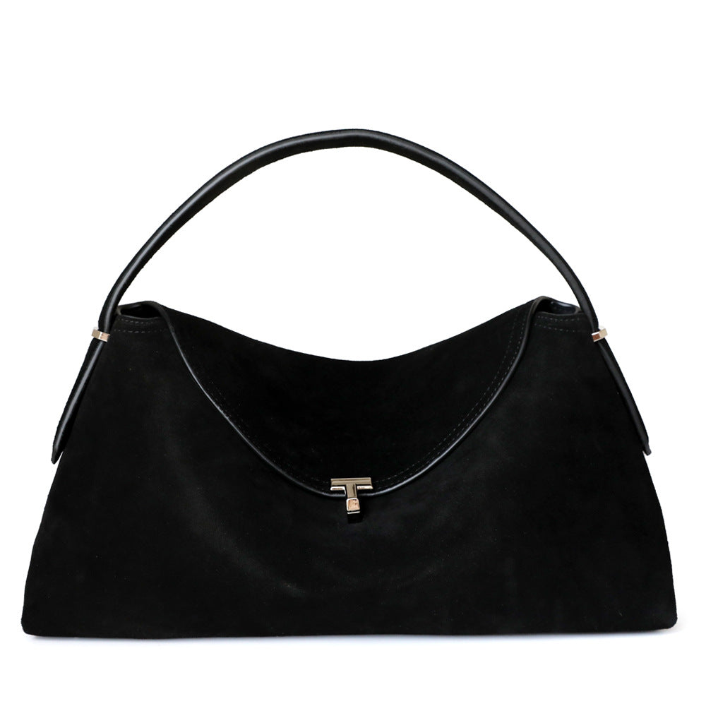 Large Capacity Commuter Retro Easy Matching Frosted Leather Handbags