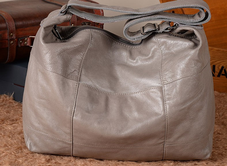 Women's Large First Layer Cowhide Soft Leather Crossbody Bags