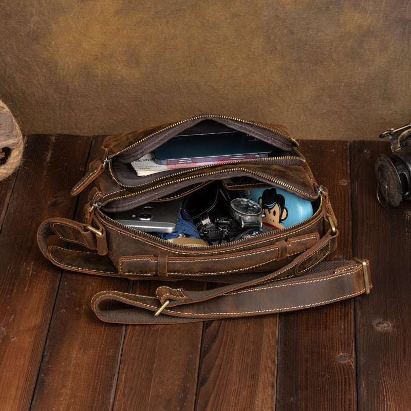 Men's Source Crazy Horse Leather Retro Bags