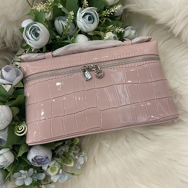 Women's Selected Crocodile Pattern Lunch Box Genuine Bags