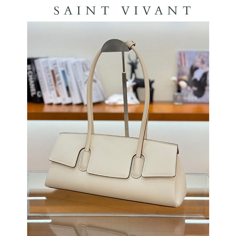 Women's Light Luxury Commuter Genuine Leather Underarm Shoulder Bags