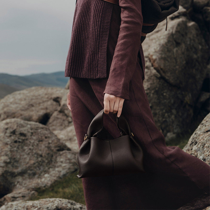 Unique Women's Lunch Box French Texture Shoulder Bags