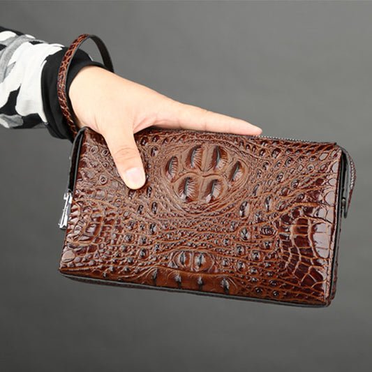 Men's Business Clutch Crocodile Pattern Large Capacity Men's Handbags