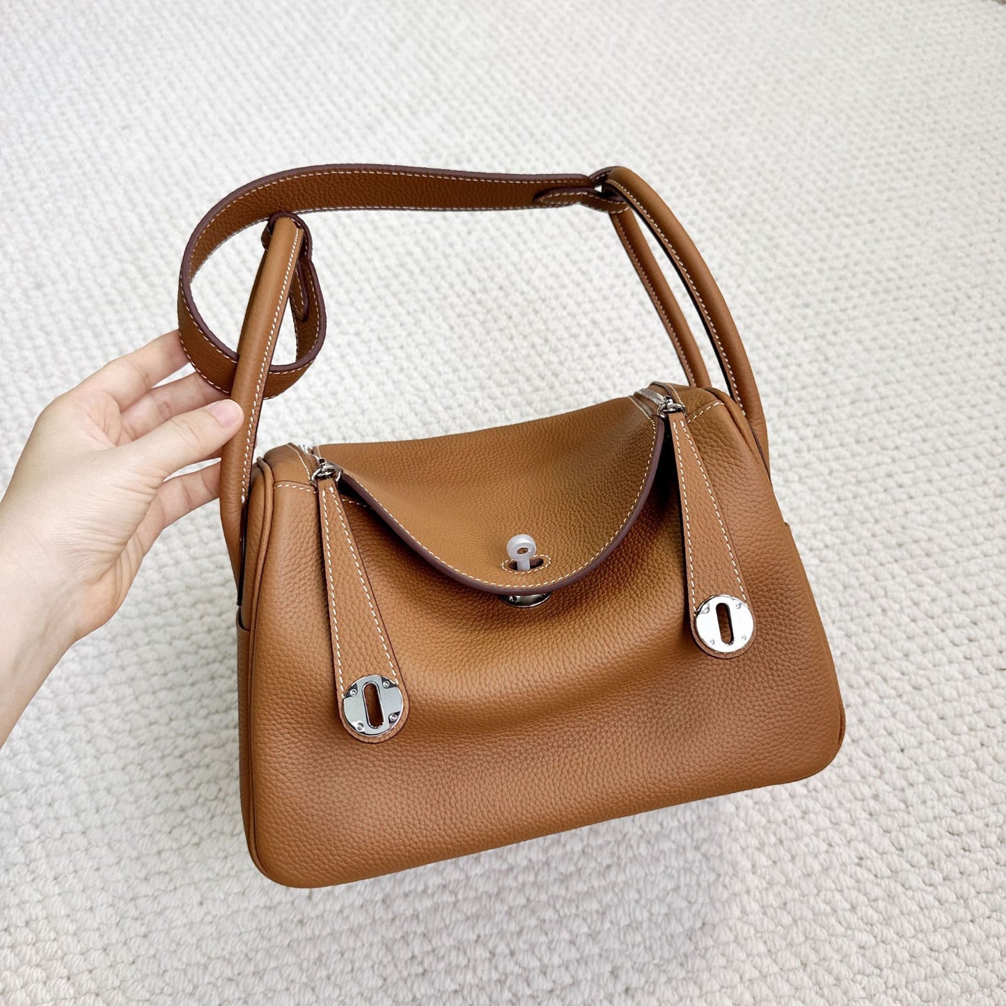 Women's First Layer Cowhide Lindy Large Capacity Bags