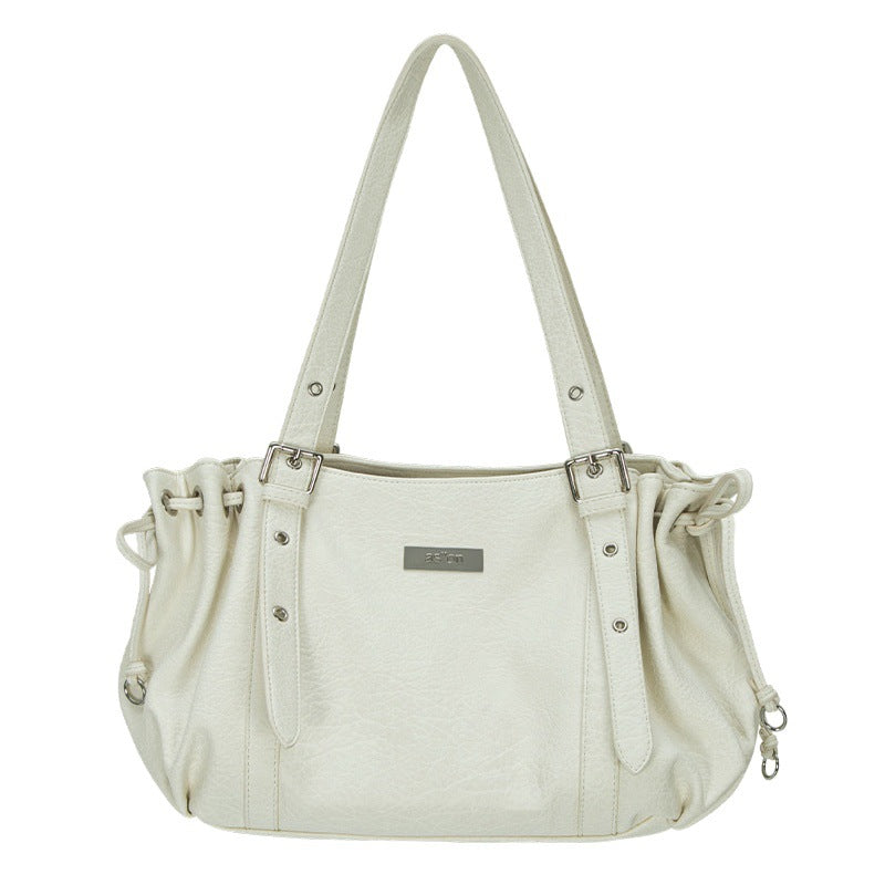 Elegant Women's Locomotive Style Leather Single Tote Bags