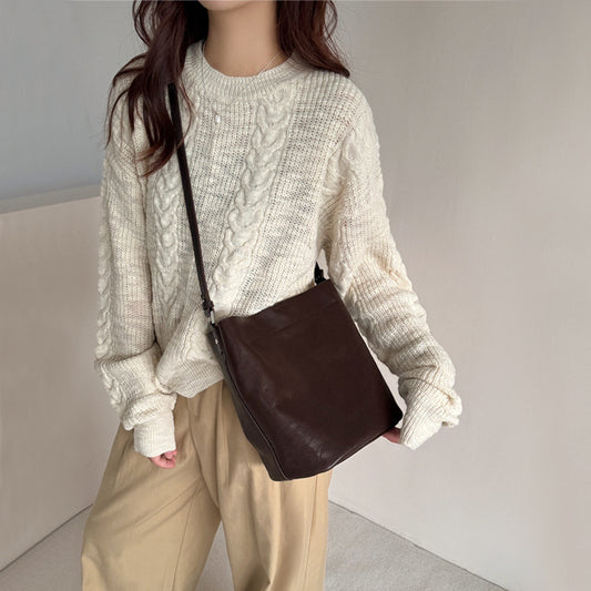 Beautiful Women's Minimalist Cowhide Large Capacity Crossbody Bags