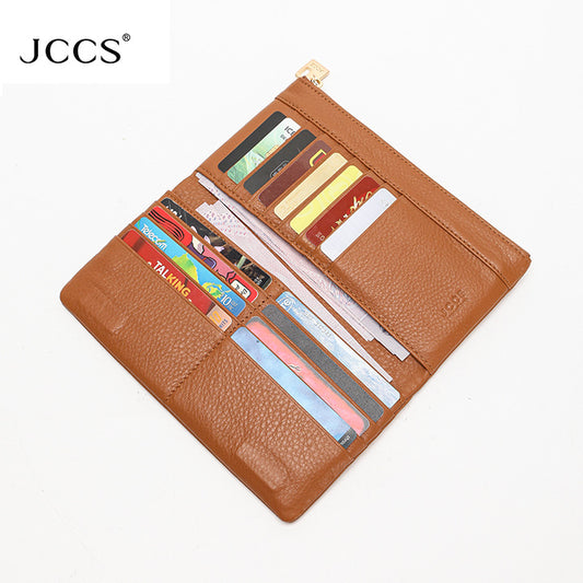 Women's Leather Long Large Capacity Multiple Slots Ladies Wallets
