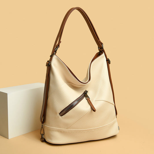 Women's Texture Commuter Winter Soft Leather Fashion Backpacks