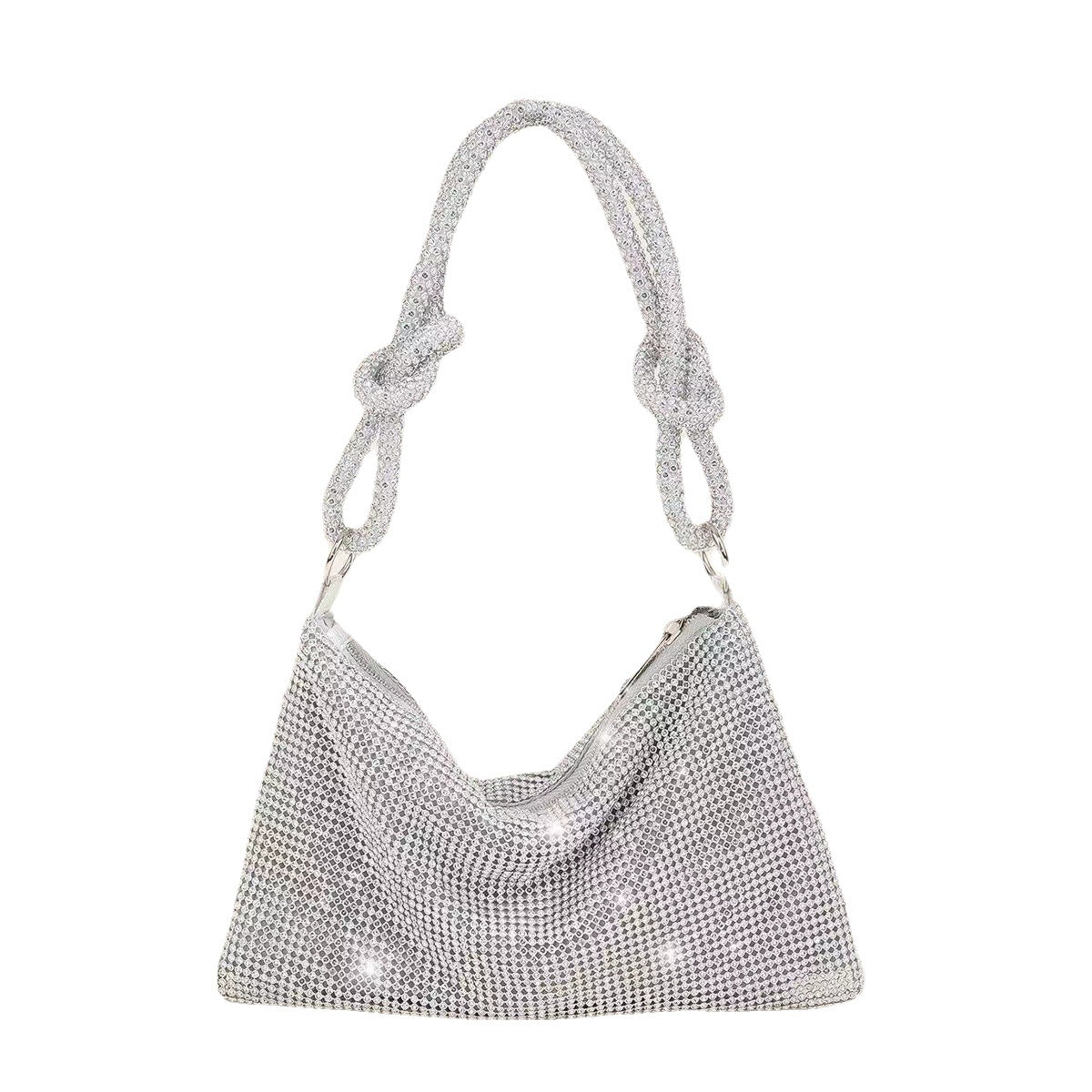 Women's Stylish Rhinestone Underarm Pink Clutch Shoulder Bags