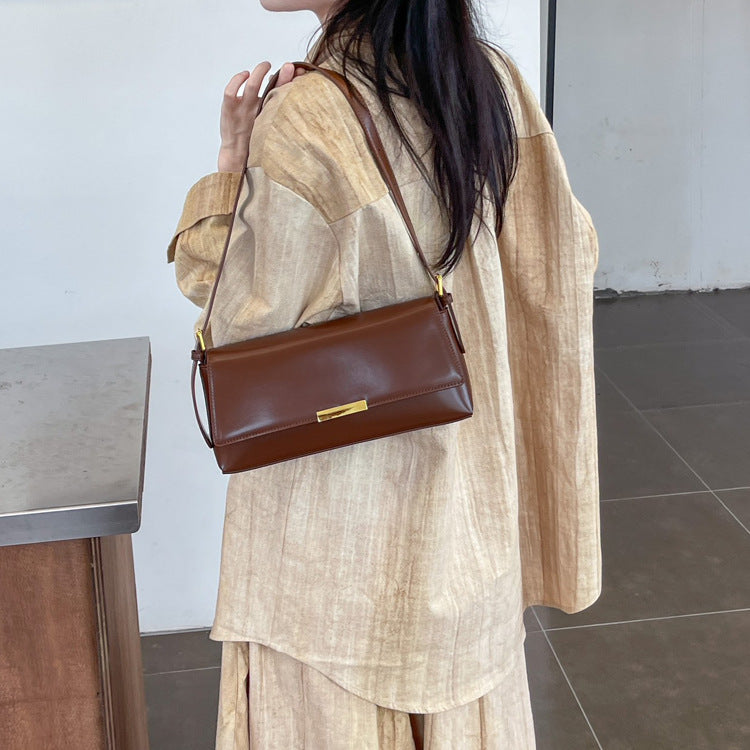 Women's Retro Underarm Baguette Niche High-grade Genuine Shoulder Bags