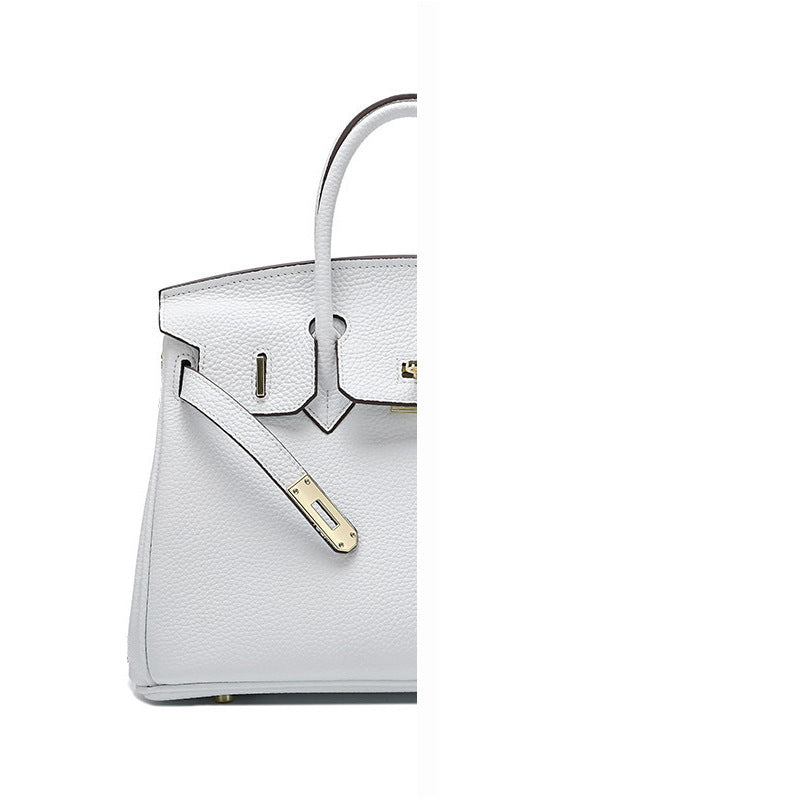 Women's Genuine Leather First Layer Cattlehide Fashion Litchi Handbags