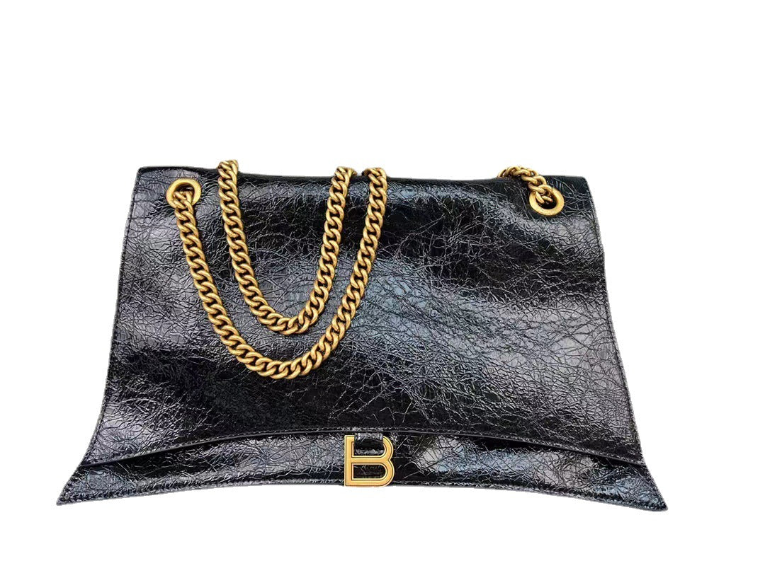 Women's Leather Oil Wax Large Capacity Chain Shoulder Bags