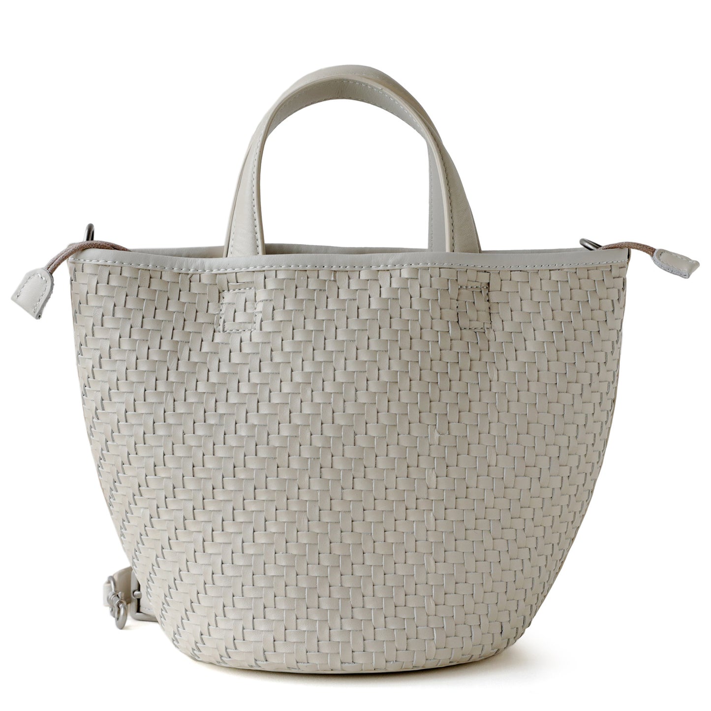 Women's Vegetable Tanning Leather Handmade Woven Basket Handbags
