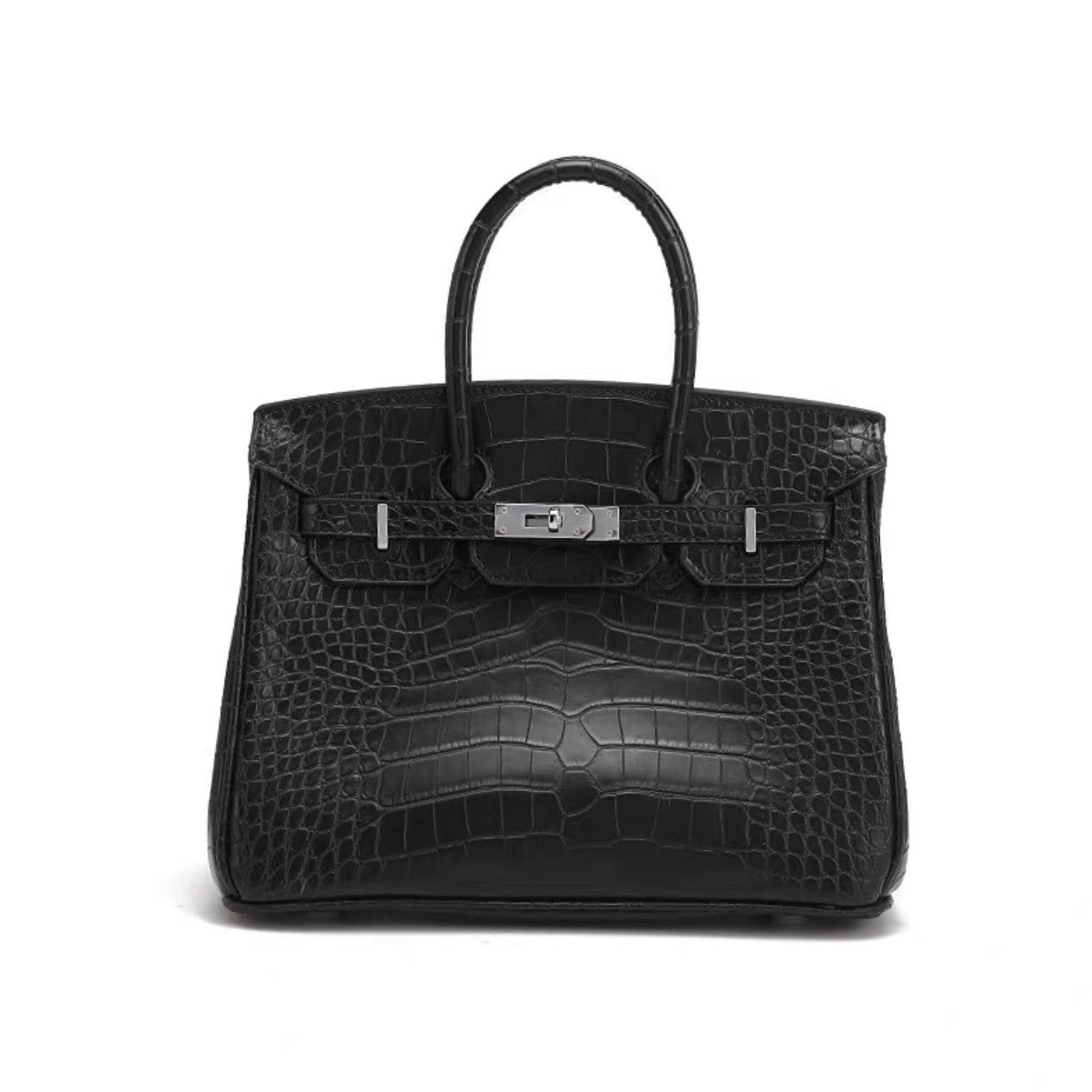 Women's Seam Platinum Crocodile Pattern Du Ke Pu Motorcycle Handbags