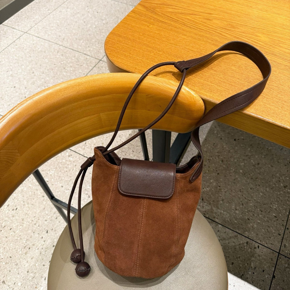 Women's High-grade Niche Pumpkin Dumpling Suede Bucket Bags