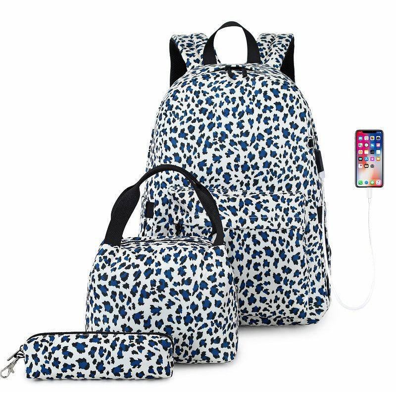 Versatile Trendy Three-piece Canvas Printed Female Backpacks