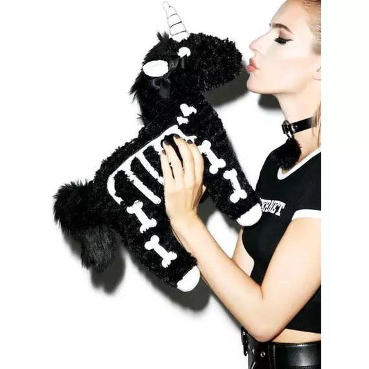 Dark Series Plush Unicorn Cartoon Unique Crossbody Bags
